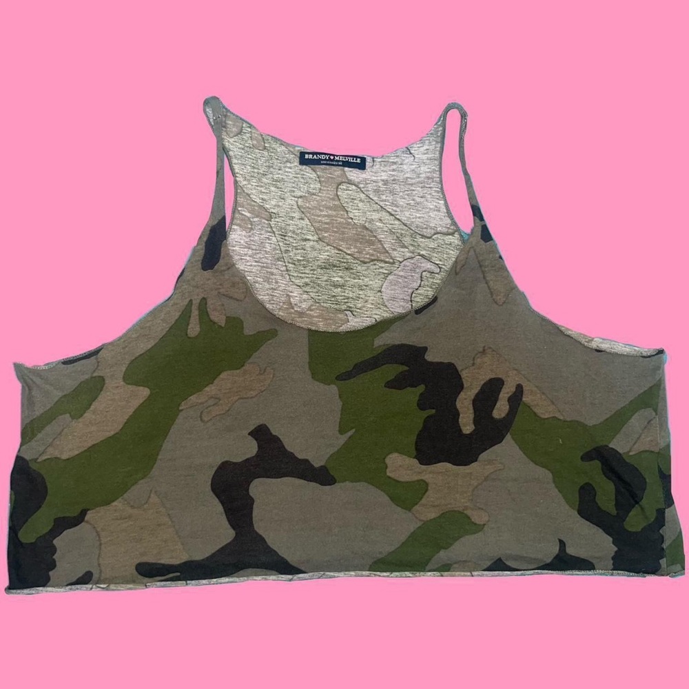 brandy melville camo cropped tank